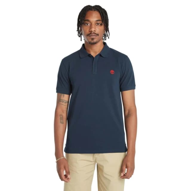 Timberland Oyster River Logo Short Sleeve Polo Shirt Navy male S