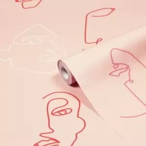 Kindred Wallpaper Blush Pink