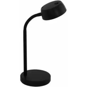 Loops - Table Desk Lamp Colour Plain Black Rock er Switch Bulb LED 4.5W Included