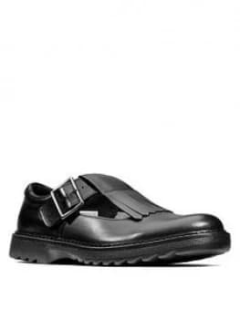 Clarks Youth Asher Verve School Shoes - Black Leather