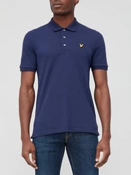 Lyle & Scott Plain Polo Shirt - Navy, Size L, Men