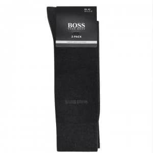 Hugo Boss 2 Pack Soft Cotton Socks Charcoal
