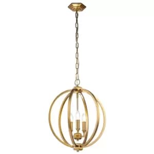 Feiss Corinne Spherical Pendant Ceiling Light Burnished Brass