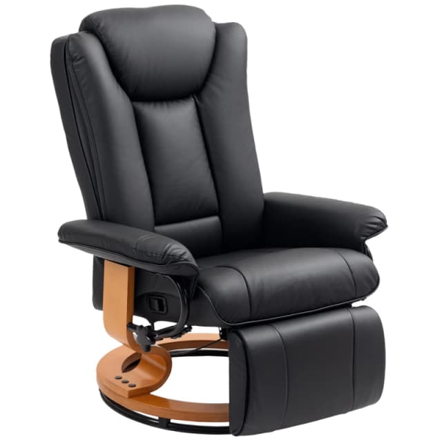 HOMCOM HOMCOM Upholstered Recliner Chair with Adjustable Backrest and Steel Frame in Black One Size Unisex 5063603019690