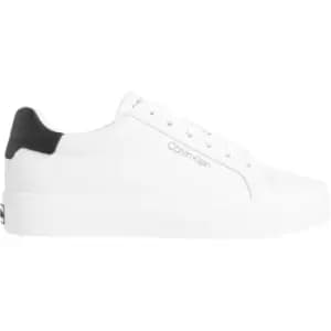 Calvin Klein Leather Lace Up Trainers - White