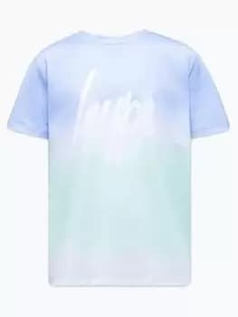 Hype Girls Ombre Mint Blue Blur Script T-Shirt, Blue, Size Age: 13 Years, Women