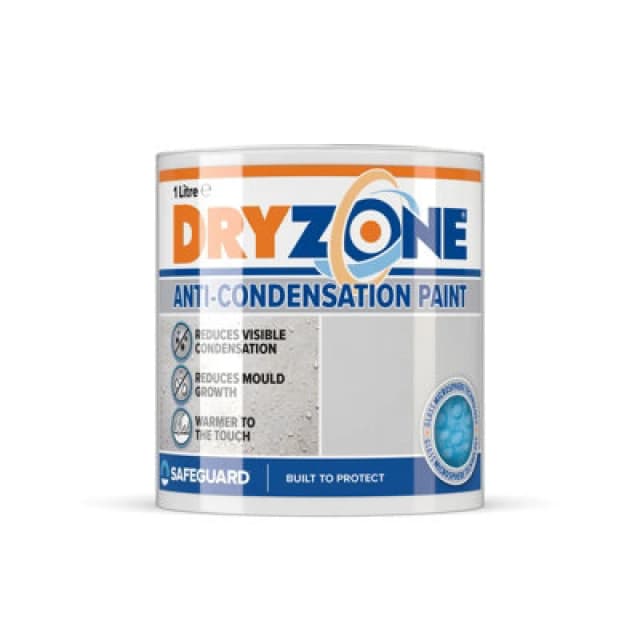 Dryzone Anti Condensation Paint (1L White, Matt Finish) Thermal Paint That Helps Prevent Mould & Fungal Growth On Internal Walls