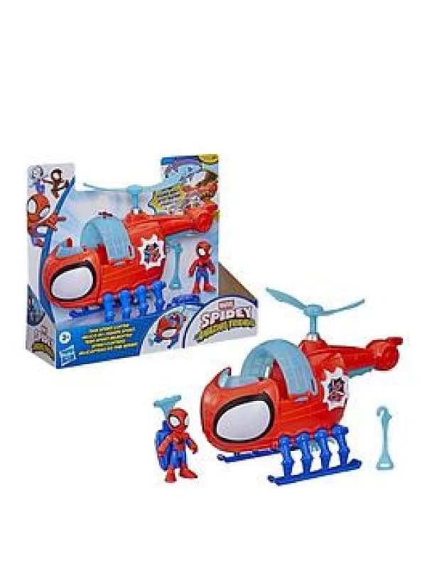 Marvel Spidey and His Amazing Friends Team Spidey Copter 7.6-cm 3" Action Figure & Toy Vehicle with Projectile Super Hero Toys Ages 3+