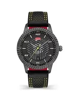 Ducatti Tradizione Blue Sunray Dial With Blue Silicone Strap, Blue, Men