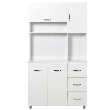 HOMCOM Kitchen Pantry Multi Storage Cupboard Cabinet Buffet Server Sideboard, Bookcase with Drawers for Living Room Modern, 100W x 39.5D x 183.5Hcm