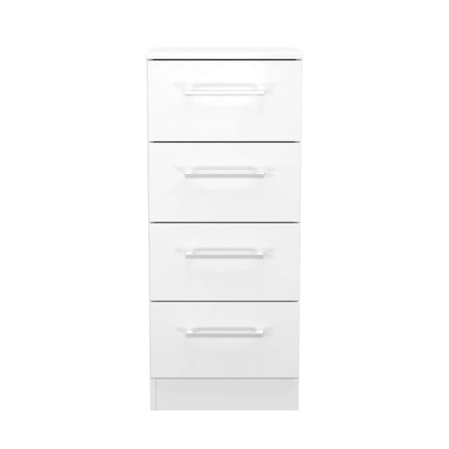 Ready Assembled 2 U Gloucester 4 Drawer Tall Bedside (Ready Assembled) in White White Unisex