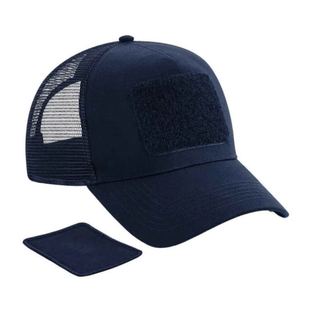 Beechfield Beechfield Men Patch Snapback Trucker Cap in Navy Navy One Size Male 5063693752354