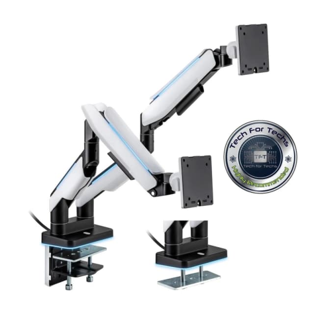 electriQ Premium Gaming Dual Monitor Arms with RGB