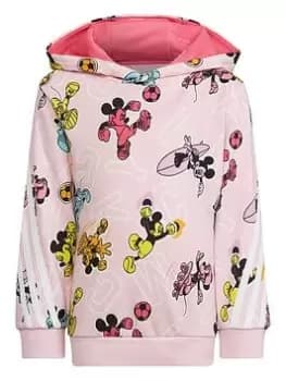 adidas Disney Younger Girls Mickey Mouse Overhead Hoodie - Light Pink, Size 5-6 Years, Women