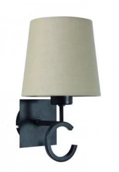 Wall Lamp 1 Light E27 with Taupe Shade Brown Oxide