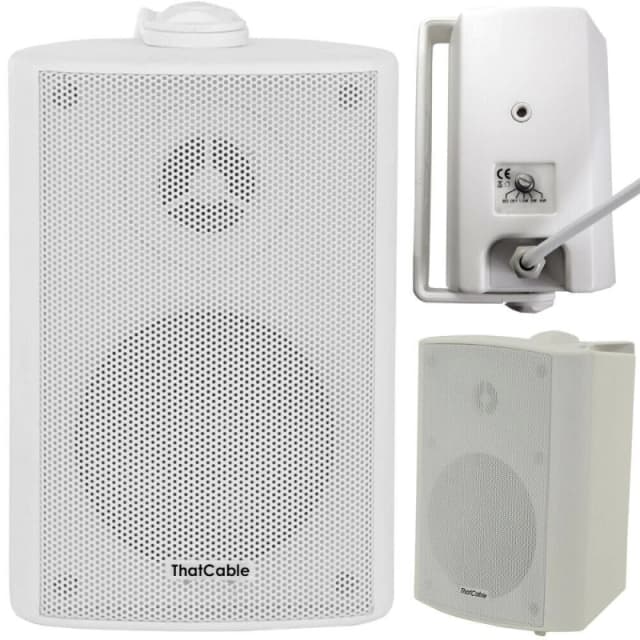 Loops Garden Party BBQ Outdoor Speaker Kit Wireless Mini Stereo Amp & 2 White Speakers White unisex