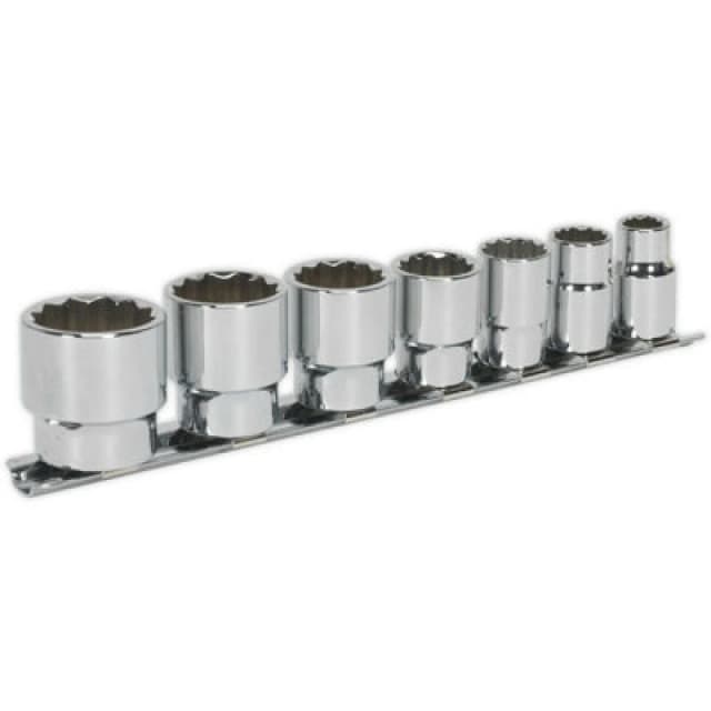 Loops 7 PACK - Whitworth Socket Set - 3/8" Imperial Square Drive 12 Point HIGH TORQUE Multi