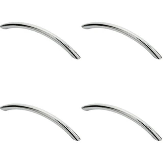 Loops 4x Curved Bow Cabinet Pull Handle 153 x 10mm 128mm Fixing Centres Chrome Multi unisex