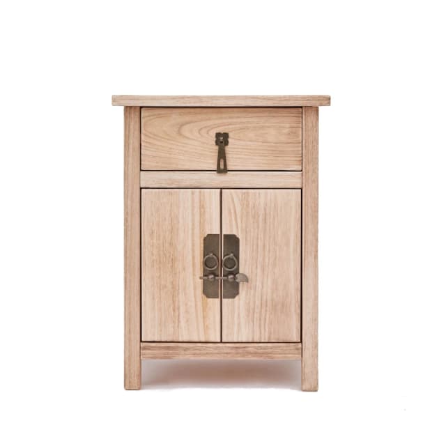 Cabinet Bits Portofino 1 Drawer 2 Door Bedside Table Drop Handle in Natural Natural Unisex