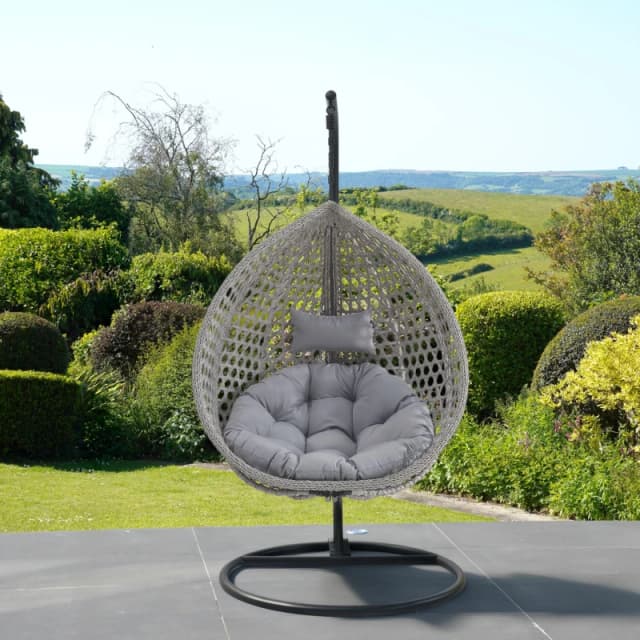 Artemis Home Abingdon Hanging Swing Single Egg Pod Chair in Light Grey Light Grey Unisex