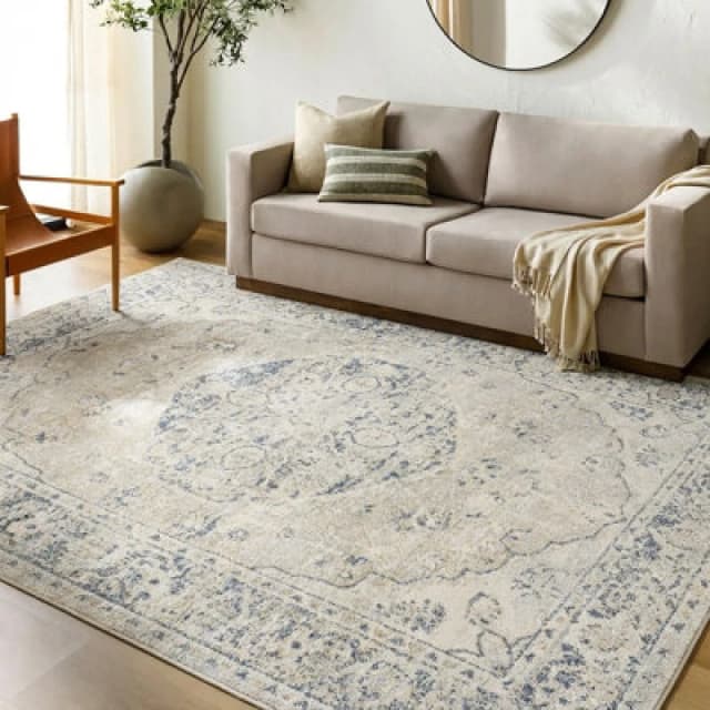 Livabliss Machine Washable Traditionnal Boho Oatmeal Amayra Area Rug 160 X 213cm - Easy Care, Non Shedding, Ideal For Living Room & Bedroom