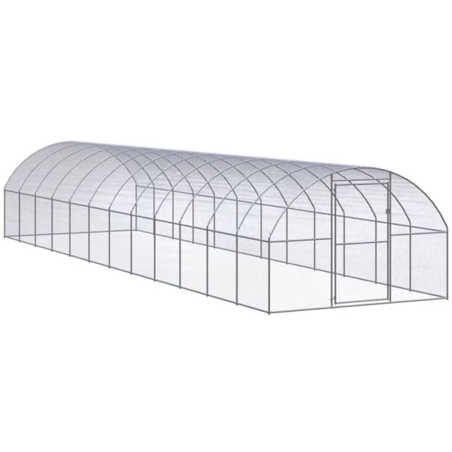 VIDAXL Outdoor Chicken Coop 3x12x2 m Galvanised Steel Vidaxl 8720286844915
