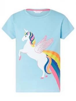 Accessorize Girls Retro Unicorn T Shirt - Aqua