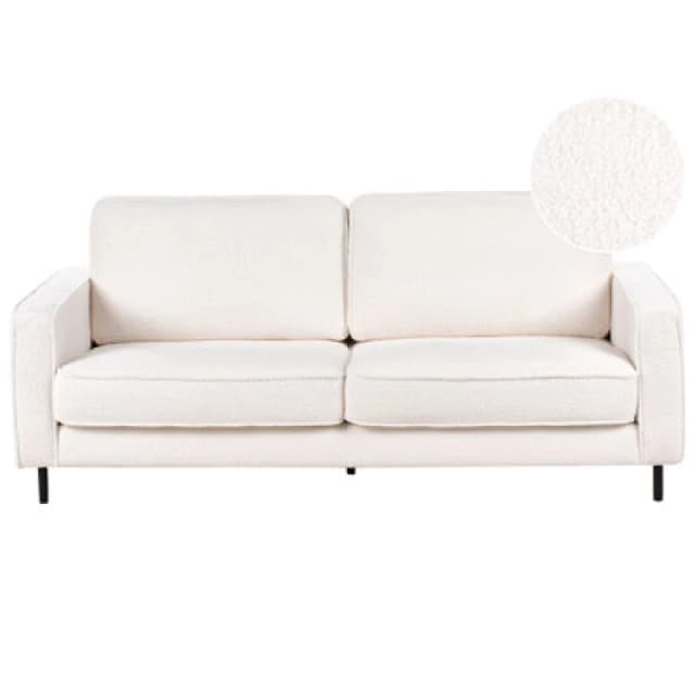 Beliani Sofa 3 Seater Savalen Boucle White