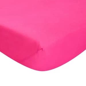 Catherine Lansfield Non-Iron Double Fitted Sheet - Hot Pink