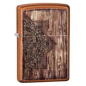 Zippo Wood Mandala Design Toffee Regular Windproof Lighter