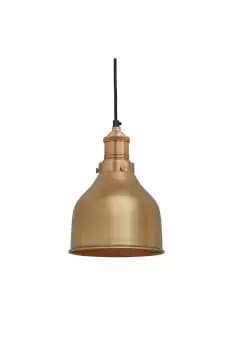 Brooklyn Cone Pendant, 7 Inch, Brass, Brass Holder