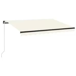 Vidaxl Manual Retractable Awning With LED 350X250 Cm Cream