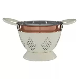 Premier Housewares Small Colander - Cream/Copper