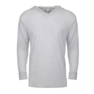 Next Level Adults Unisex Tri-Blend Long Sleeve T-Shirt Hoodie (L) (Heather White)