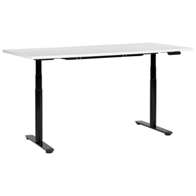 Beliani Electric Adjustable Standing Desk Destinas White/ Black 180 Cm 80 Cm