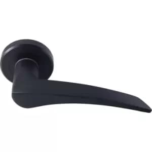 Serozzetta Olivier Lever on Rose Door Handles Matt (Pair) in Black