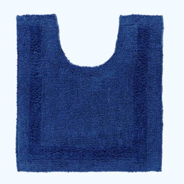 Homescapes Luxury Reversible Cotton Pedestal Mat - Navy Blue