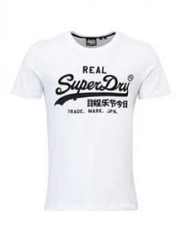 Superdry Vintage Label Mono Embroidered T-Shirt, White Size M Men