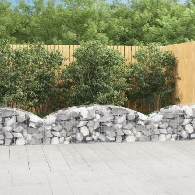 VIDAXL Arched Gabion Basket 200x50x40/60cm Galvanised Iron Vidaxl 8720845651350