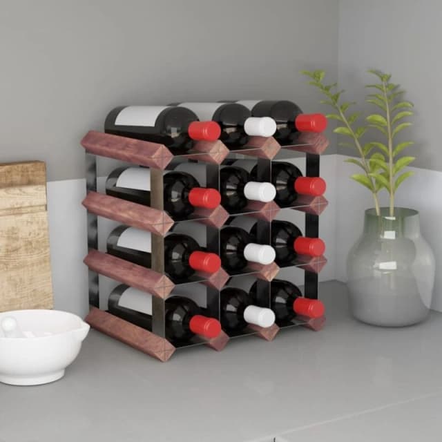 VIDAXL Wine Rack for 12 Bottles Brown Solid Wood Pine Vidaxl 8720286827055