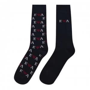 Emporio Armani 2 Pack Printed Socks Navy