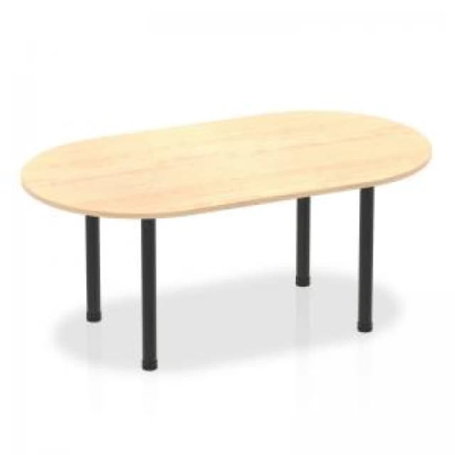 Dynamic Impulse 1800mm Boardroom Table Maple Top Black Post Leg I004178