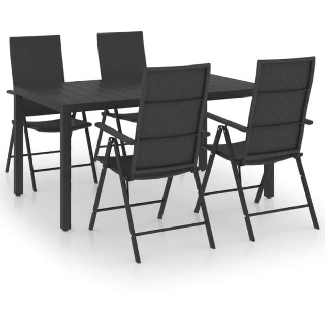 VIDAXL 5 Piece Garden Dining Set Black Vidaxl 8720286228265