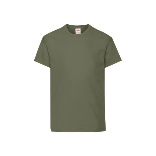 Fruit of the Loom Original T-Shirt in Olive Size: 12-13 Years Olive Unisex 12-13 Years