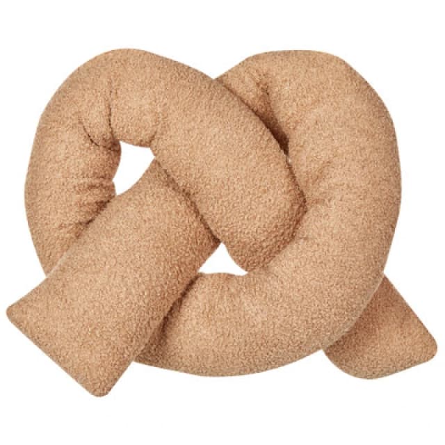 Beliani Throw Cushion Gladiolus Boucle 172 X 14cm Light Brown Solid