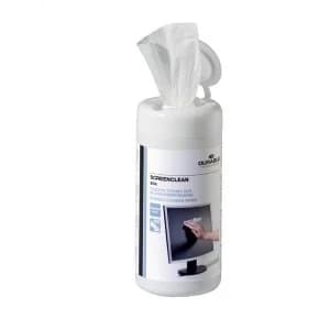 Durable ScreenClean Moist Low Lint Cleaning Wipes Pre Saturated Tub 100