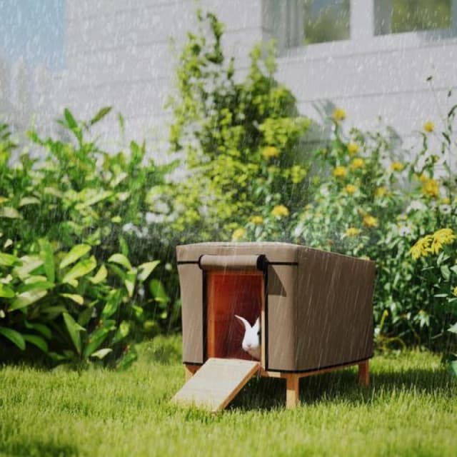 PawHut PawHut Rabbit Hutch Cover, Guinea Pig Hutch Cover for X-D2-0047, Brown