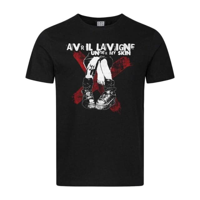 Amplified Mens Under My Skin Boots Avril Lavigne T-Shirt in Black Size: XS Black Male XS