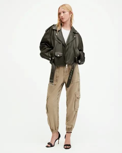 AllSaints Frieda Tencel Tapered Cargo Trousers
