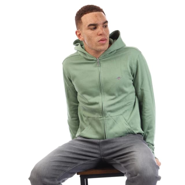 Gant Shield Logo Zip Hoodie Green male M